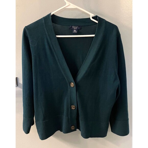 Chaps Petite Women Dark Jade Shrug Sz PXL NWOT - Picture 1 of 5